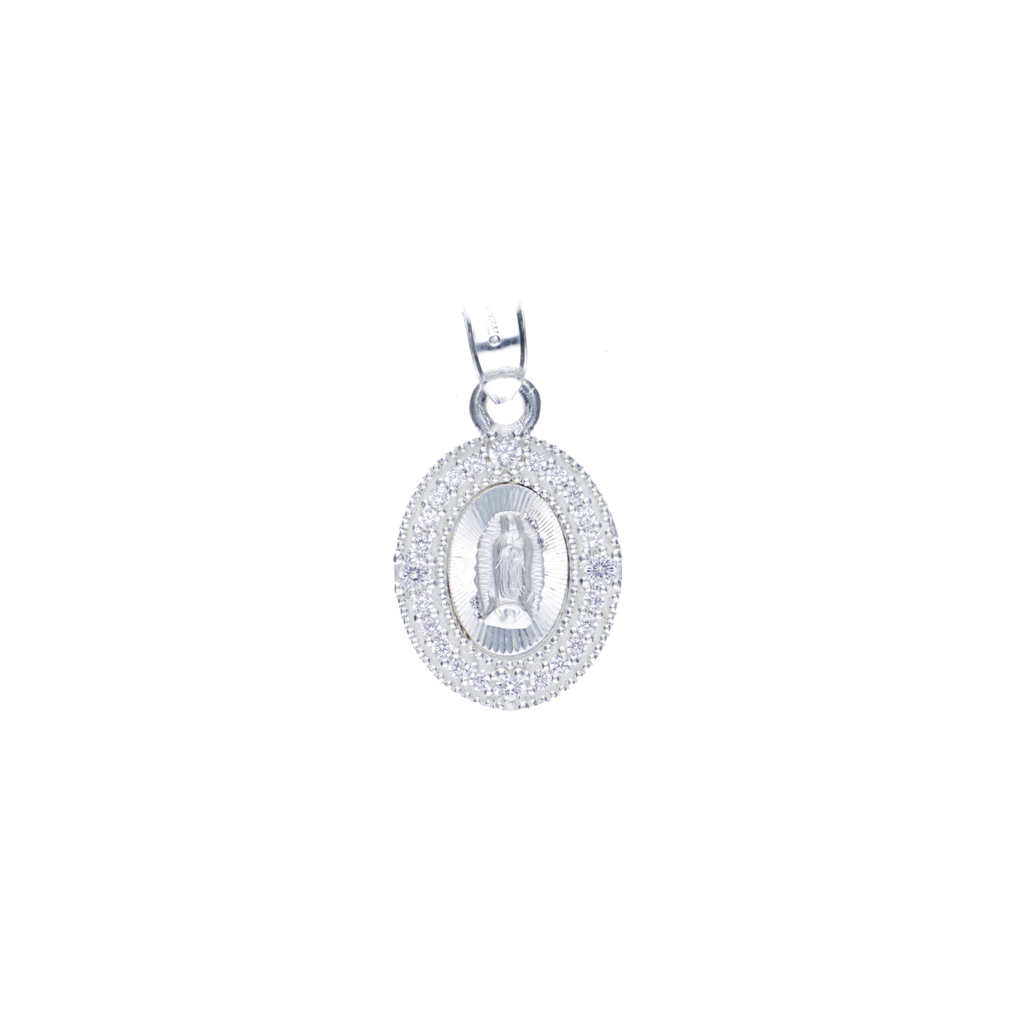 Medalla oval con piedra Virgen de Guadalupe